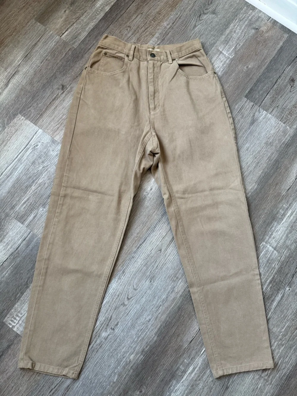 VTG Liz Claiborne Khaki Denim Pants Cotton Brown Tan Size 26 27 - Picture 9 of 10